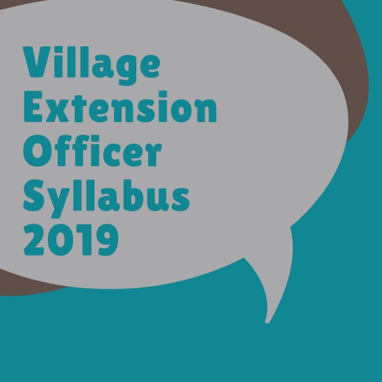 Kerala PSC Village Extension Officer Syllabus 2019