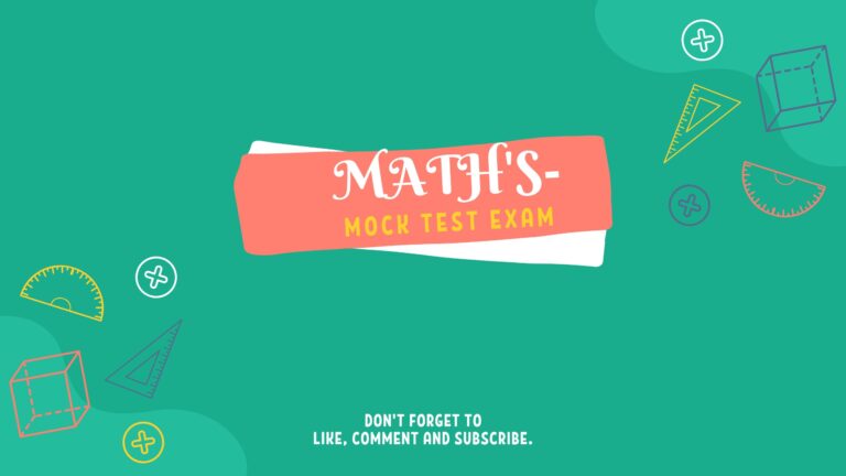 MATH’S – MOCK TEST EXAM